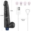 10.5 REAL SOFTEE Rechargeable TPE Vibrating Dildo(Black)